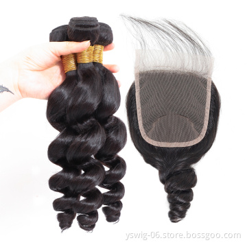 10a Grade Wholesale Bulk Mink Raw Unprocessed Weave Brazilian Cuticle Aligned Virgin Vendors 100 Human Hair Bundles with Closure